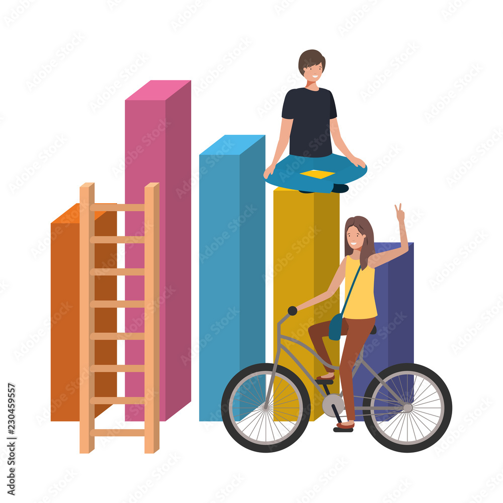 statistics bars with group of people icon statistics bars with group of people icon