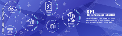 KPI - Key Performance Indicators Web Header Banner and Icon set