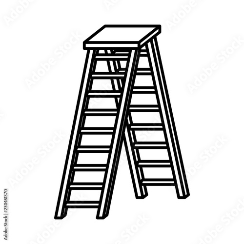 wooden stair isolated icon