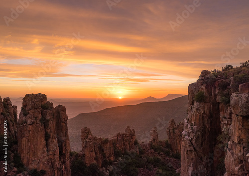 Sun going down over the Valley of Desolation