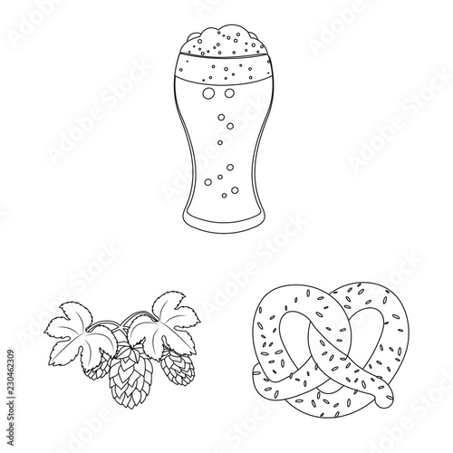 Vector illustration of pub and bar sign. Set of pub and interior stock symbol for web.