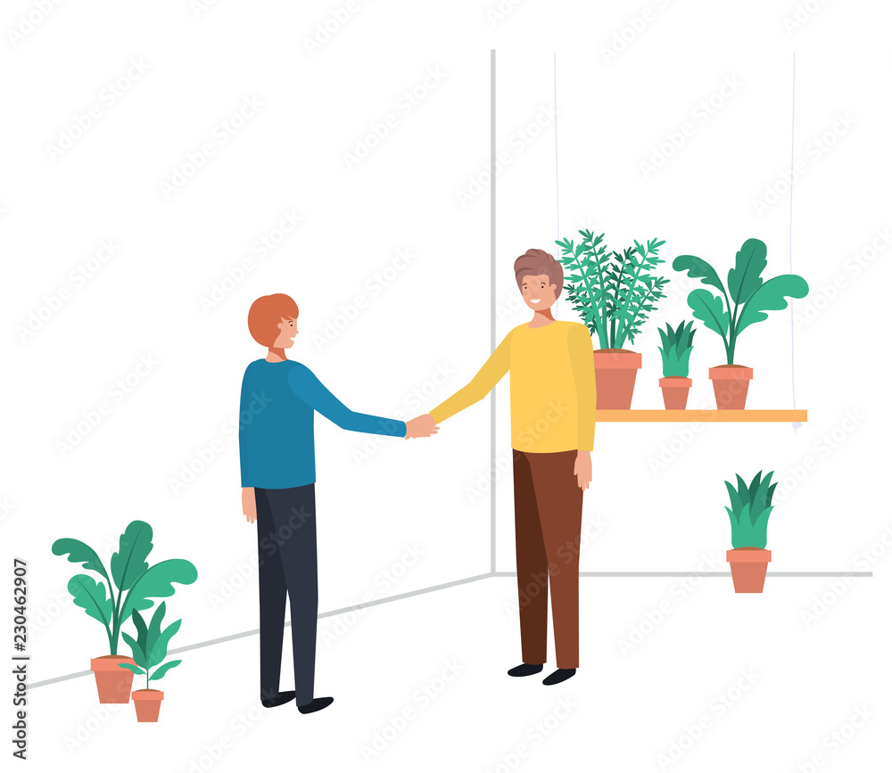 women with house plant avatar character women with house plant avatar character