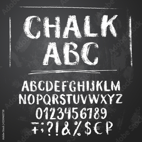 Rough chalk latin alphabet  photo