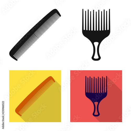 Isolated object of brush and hair symbol. Set of brush and hairbrush stock symbol for web.