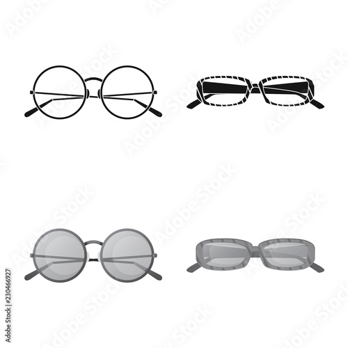 Isolated object of glasses and sunglasses logo. Set of glasses and accessory stock vector illustration.