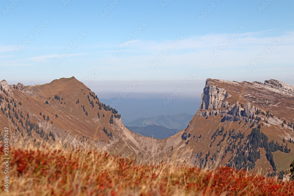 Aussicht von Niederhorn, Justistal, Berner Alpen, Schweiz 