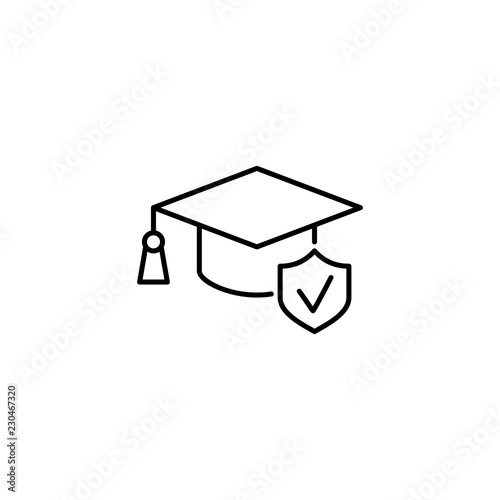 study learning safety line black icon on white background © valeriyakozoriz