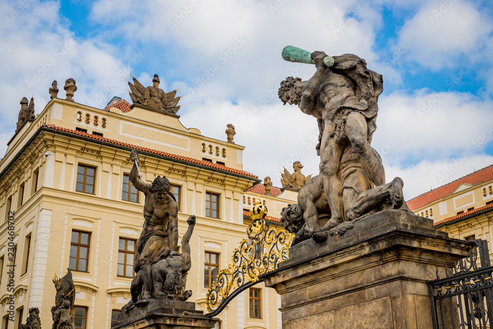Devant le Palais Présidentiel de Prague