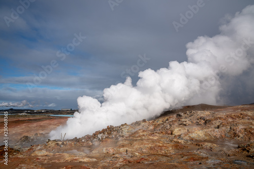 Steaming geothermal hot water, Hveragerdi, Iceland © luchschenF