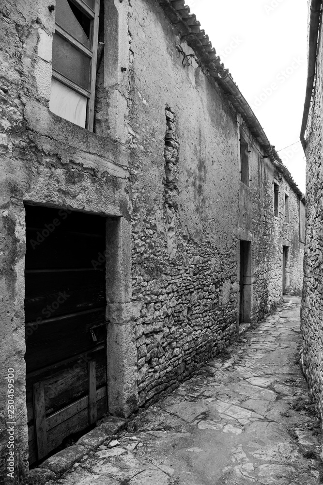 A street in the historic village of Vodnjan (also called Dignano) in Istria, Croatia
