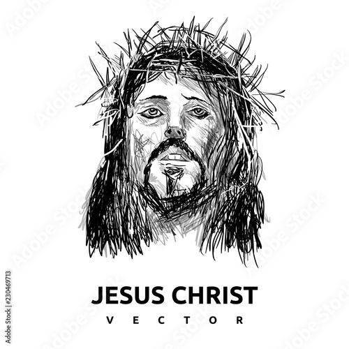 black JESUS CHRIST logo vector illustration, Perfect for camp logo or T-shirt design