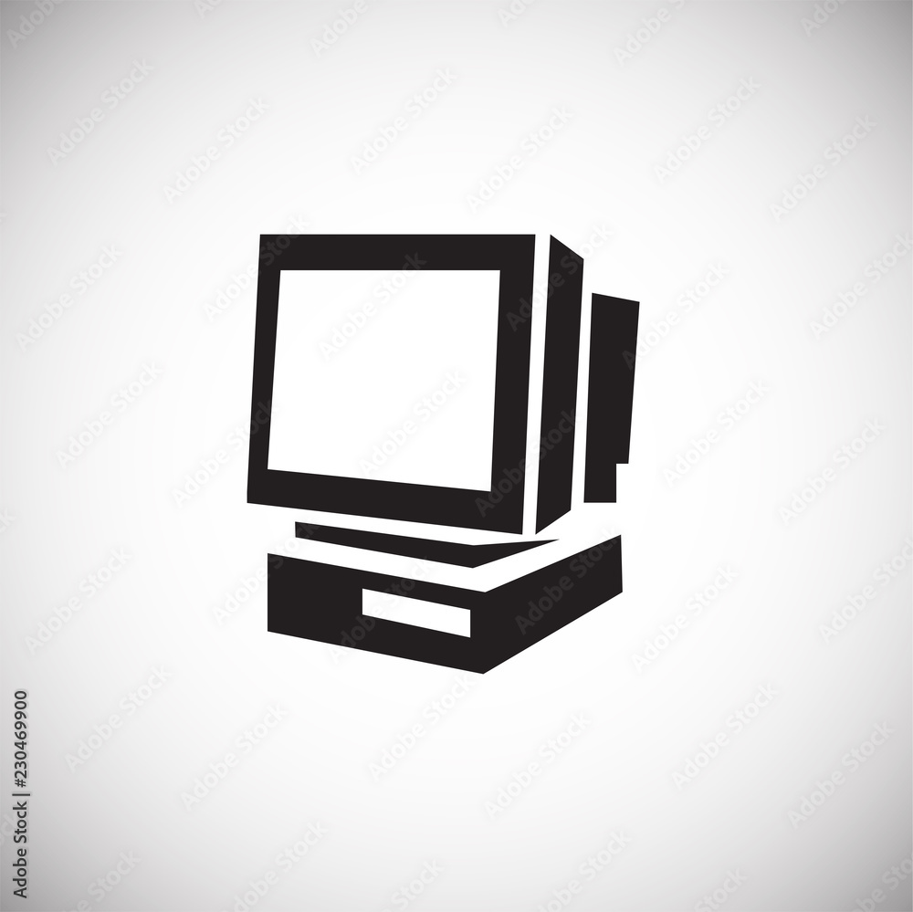 Computer pc on white background icon Computer pc on white background icon