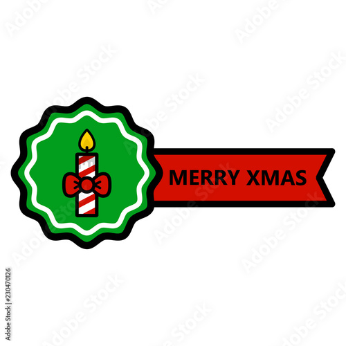 christmas candle vector image with ribbons vector