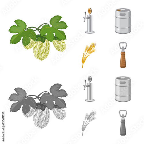 Vector illustration of pub and bar icon. Collection of pub and interior vector icon for stock.
