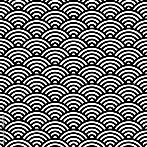 Seamless pattern with rounded wave. Vector