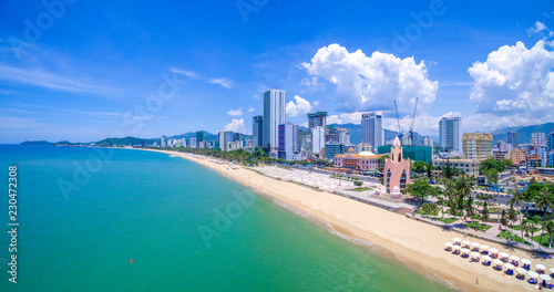 Panorama of the city of Nha Trang in Vietnam from drone point of view © Ngoc