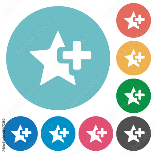 Add star flat round icons