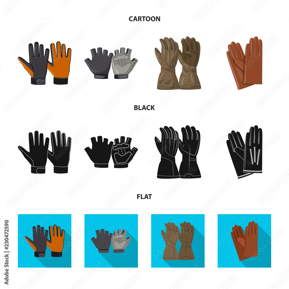 Vector design of glove and winter symbol. Collection of glove and equipment vector icon for stock. Vector design of glove and winter symbol. Collection of glove and equipment vector icon for stock.