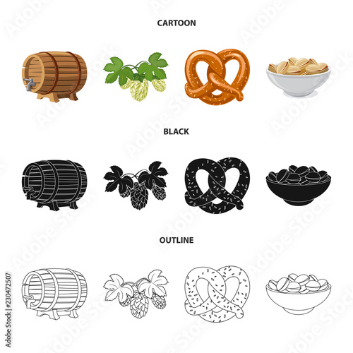 Vector illustration of pub and bar sign. Collection of pub and interior stock vector illustration.