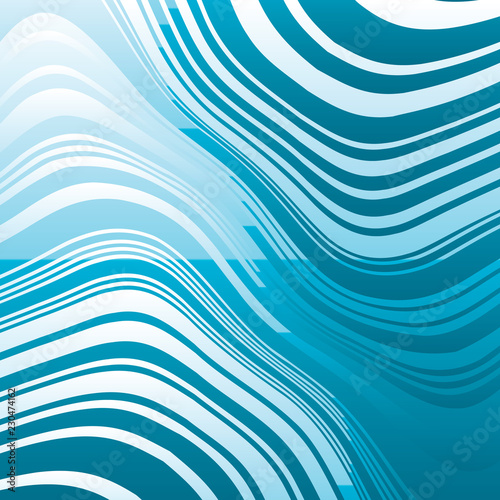 Abstract Warped Blue Lines Background