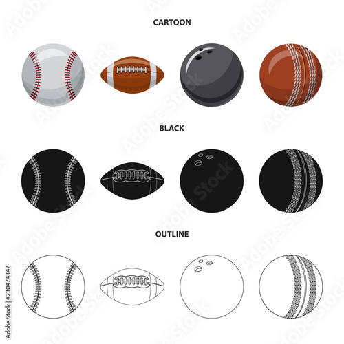 Isolated object of sport and ball icon. Collection of sport and athletic vector icon for stock.