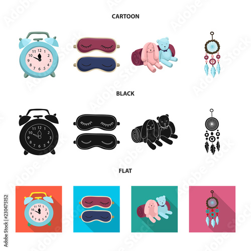 Vector design of dreams and night symbol. Collection of dreams and bedroom stock vector illustration.