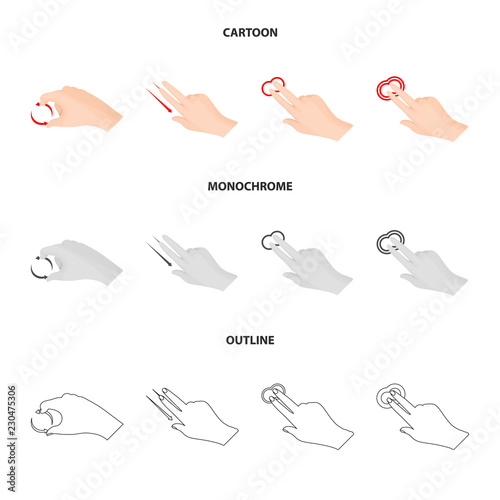 Vector design of touchscreen and hand logo. Set of touchscreen and touch stock vector illustration.