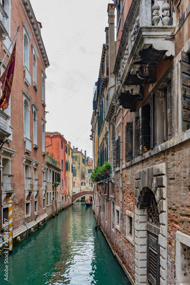 narrow canal in summer in venice