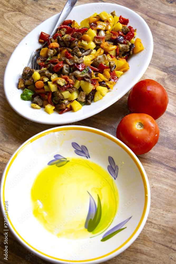 italian peperonata with variety of vegetables italian peperonata with variety of vegetables