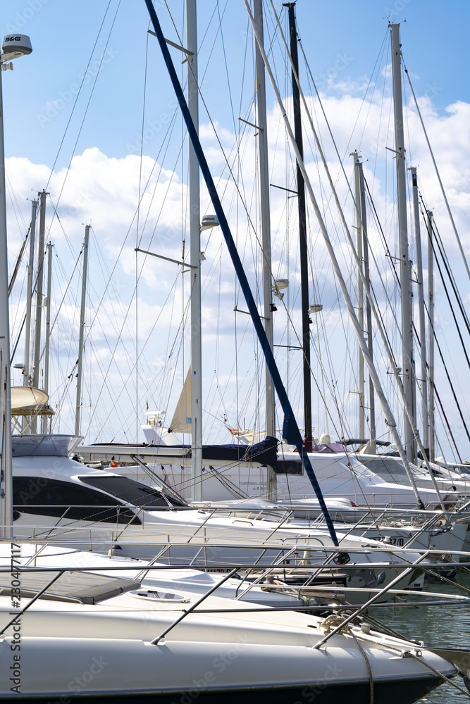 Obraz premium sail boats moored in the Rome port