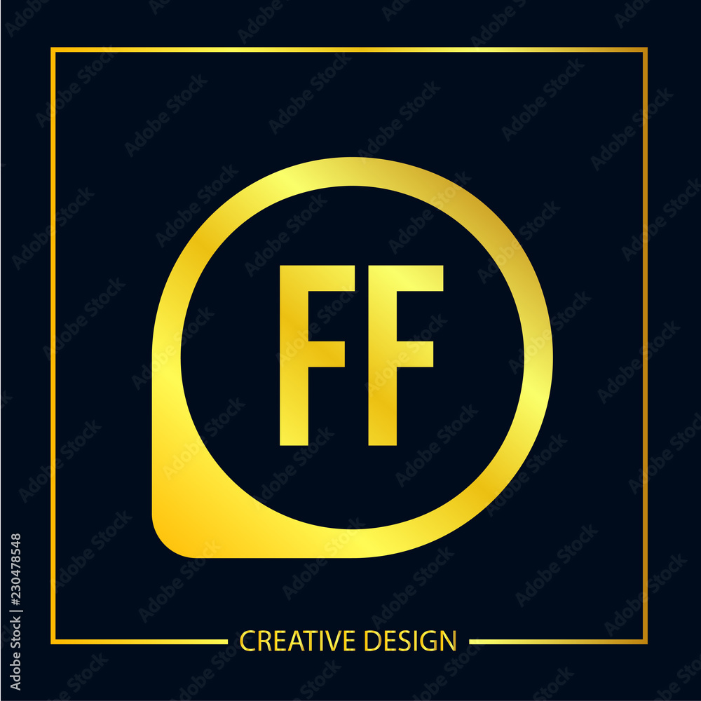 Fototapeta premium Initial FF Letter Logo Template Design
