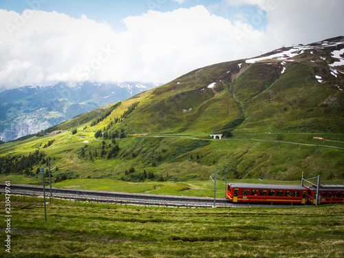 Train Climbing Tracks to Kleine Scheidegg