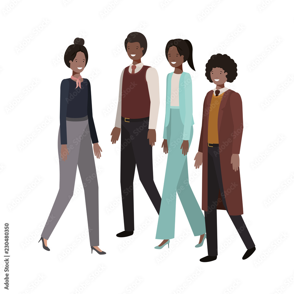 group business people avatar character group business people avatar character