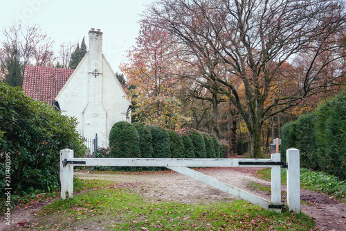 Beautiful villa in the forest of estate Duno located on the moraine of the river Nederrijn in the province of Gelderland photo