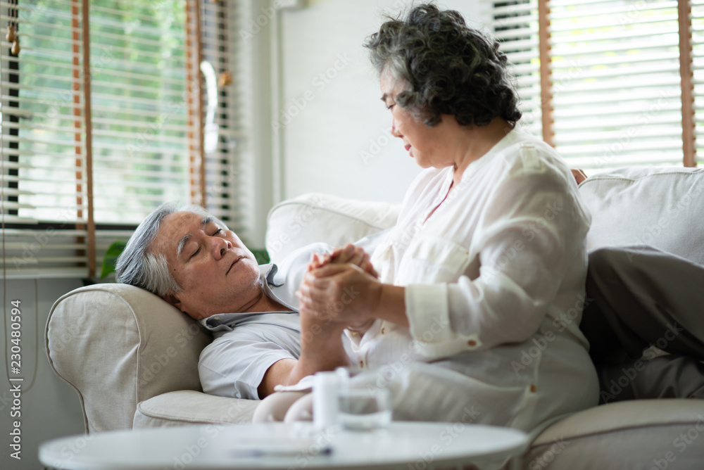 Asian Senior Couple holding hands together. Asian Senior Couple holding hands together.