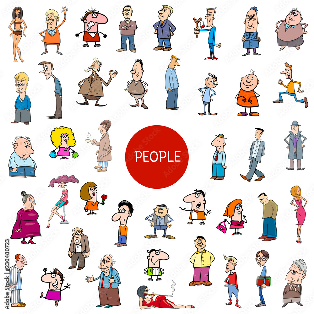 cartoon people characters big set cartoon people characters big set
