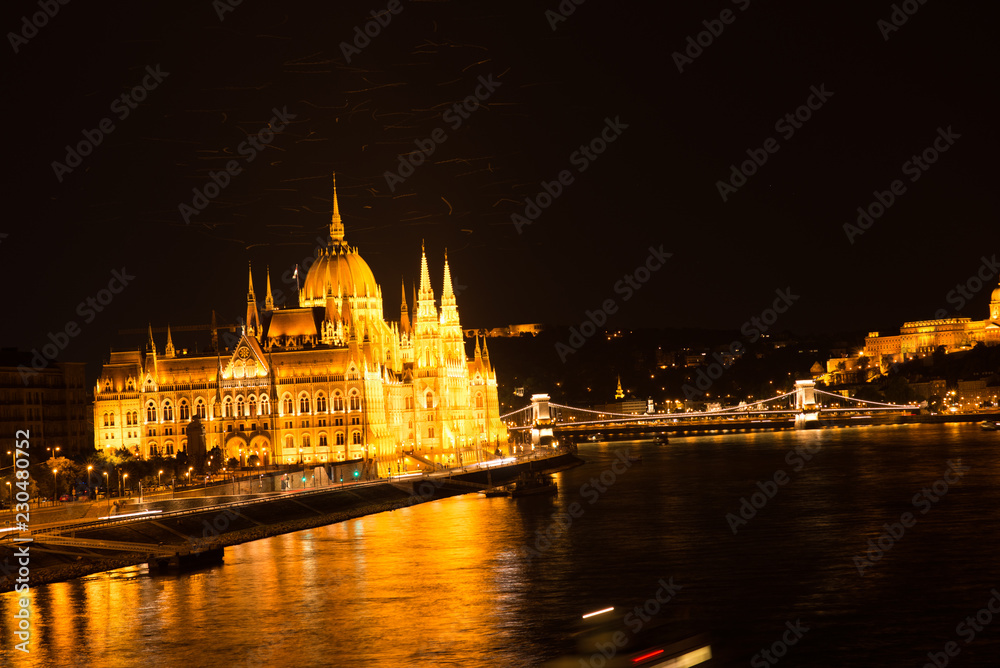 Obraz premium Budapest parliament by night