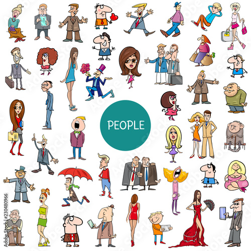cartoon people characters set