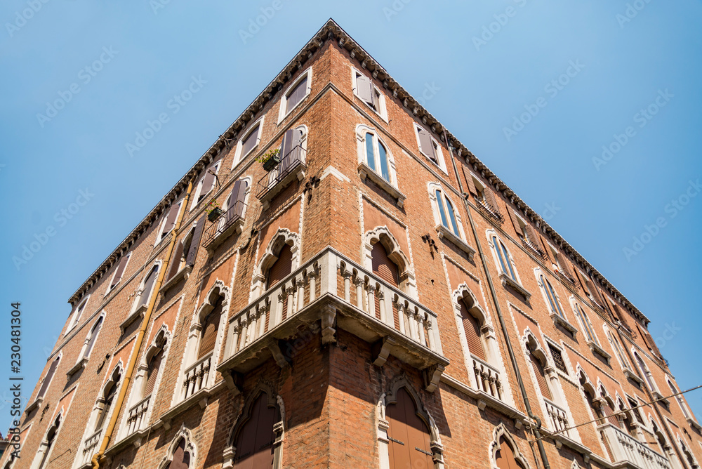 Old Building facade in Venice in Italy