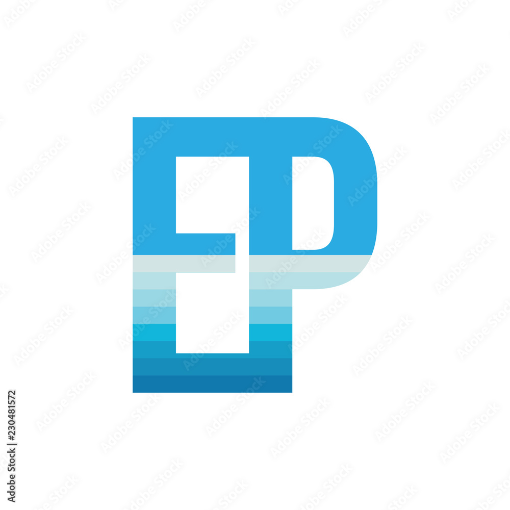 EP letter with sea wave logo EP letter with sea wave logo