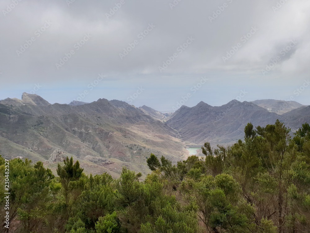 Viewpoint Mirador del Pico del Ingles in Cruz del Carmen in the Anaga mountains in Tenerife near Santa Cruz