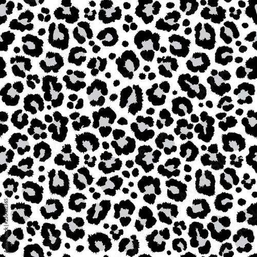 Print texture repeating seamless pattern snow leopard jaguar white leopard