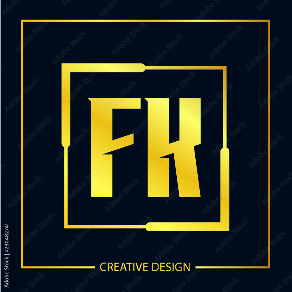 Initial FK Letter Logo Template Design Initial FK Letter Logo Template Design