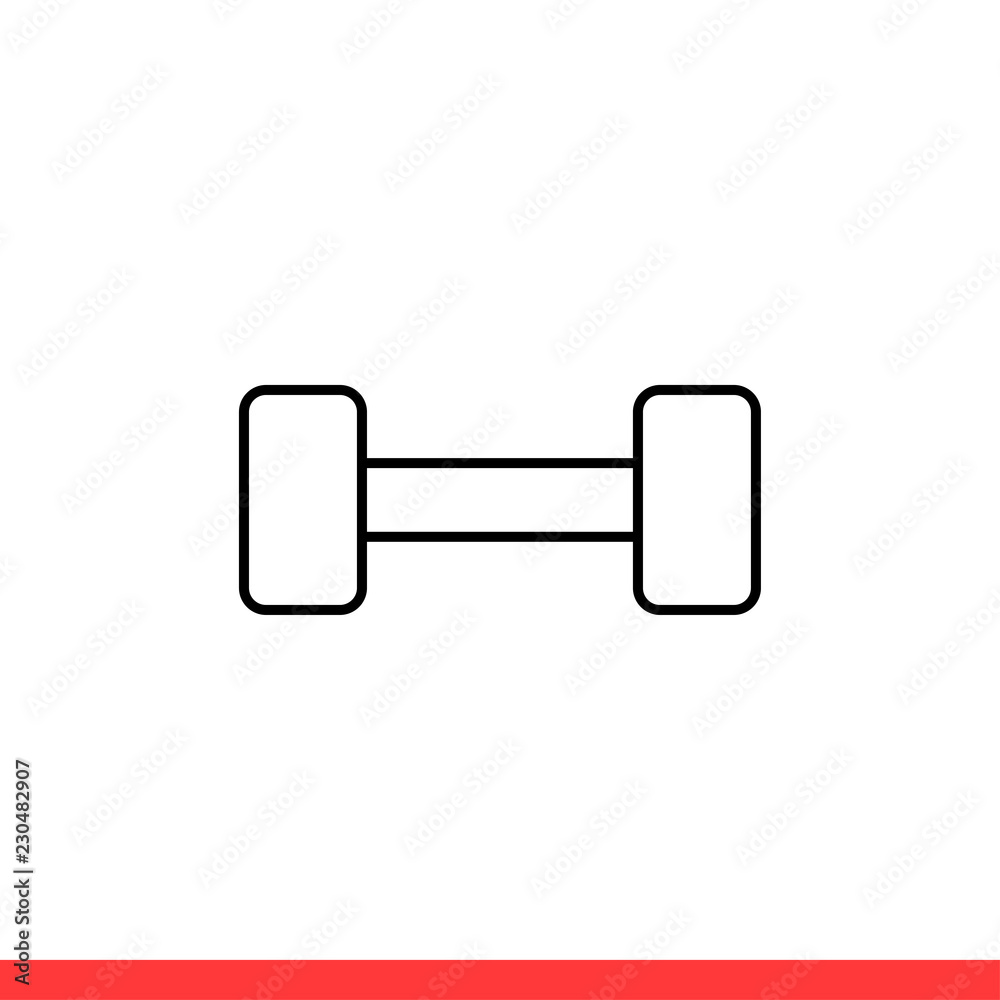 Dumbbell vector icon, Modern flat sign isolated on white background Dumbbell vector icon, Modern flat sign isolated on white background