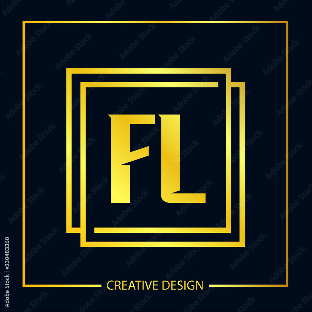 Initial FL Letter Logo Template Design