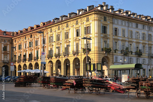 torino, piazza repubblica e porta palazzo in piemonte in italia photo