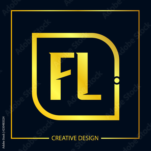 Initial FL Letter Logo Template Design