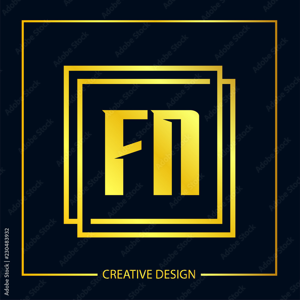 Initial FN Letter Logo Template Design