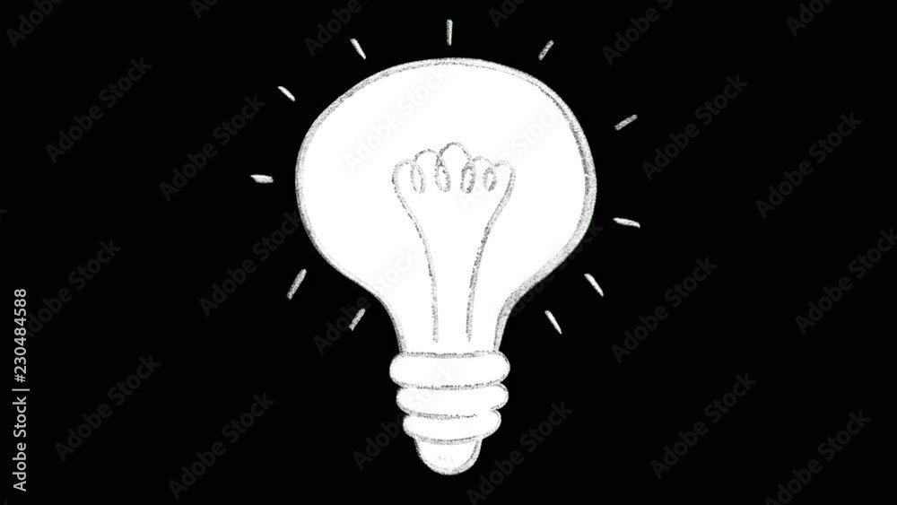 Light bulb hand drawn animation with alpha channel Light bulb hand drawn animation with alpha channel