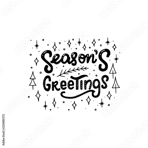 Holiday inscription Season's Greetings